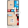 プラザマンション 1LDKの間取り