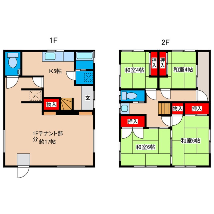 間取図 弁天町2丁目住居付テナント