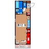スターブル 1Rの間取り