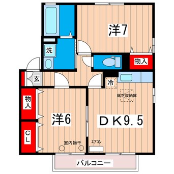 間取図 ロイヤルガーデン高萩 A・B（大和）