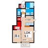 シェリール蔵前Ａ 1LDKの間取り