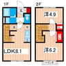 グランツＢ 2LDKの間取り