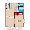 コーポくるま 1LDKの間取り