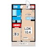 アルカンジュ 1LDKの間取り