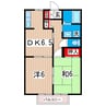 ベルドミールＢ 2DKの間取り
