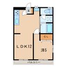 レディング滑川 1LDKの間取り