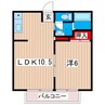 ハイムセラヴィ 1LDKの間取り