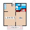 ハイムセラヴィ 1LDKの間取り