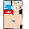 クレール池の川 1Kの間取り