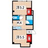 網元マンション 2Kの間取り