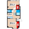 網元マンション 2Kの間取り