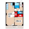 征矢マンション 1LDKの間取り