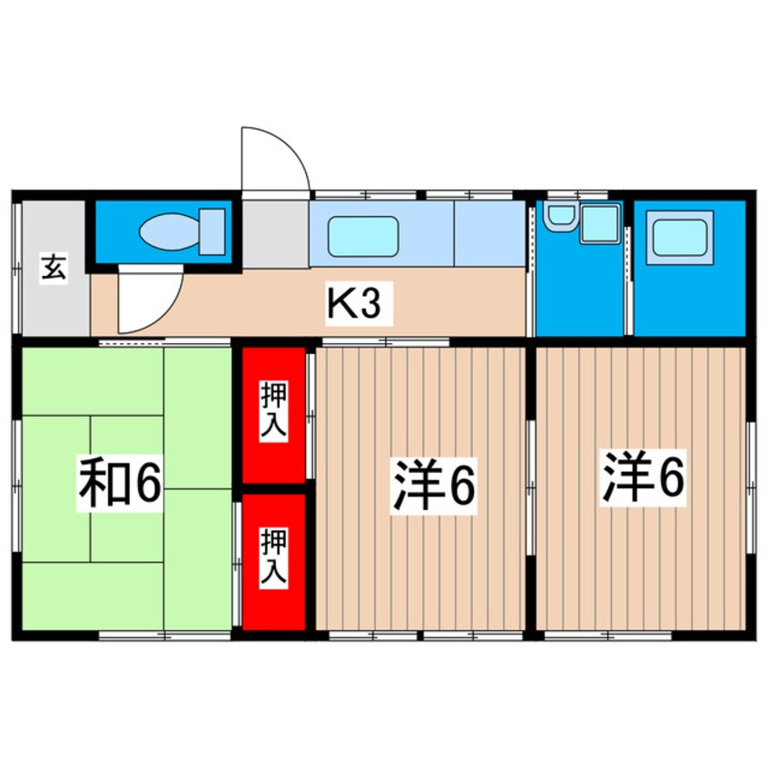 間取図 田尻町飛田様貸家（12）