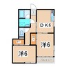 センスＰＡＲＴⅡ 2DKの間取り