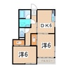 センスＰＡＲＴⅡ 2DKの間取り