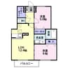さくらヶ丘Ｂ棟 2LDKの間取り