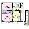メゾンプロムナードＢ 2Kの間取り