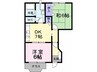 アーバンフォレストⅡ 2DKの間取り