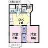 山形新幹線/さくらんぼ東根駅 徒歩30分 1階 築26年 2DKの間取り