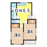 奥羽本線・山形線/高擶駅 徒歩7分 2階 築33年 2DKの間取り
