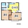 チェリーピア天童Ⅱ号館 2DKの間取り