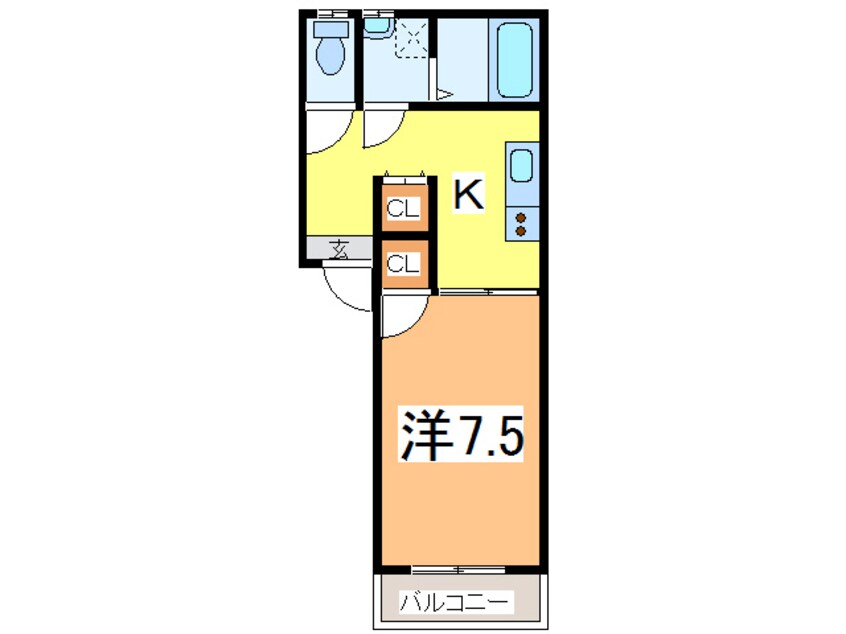 間取図 奥羽本線・山形線/高擶駅 徒歩14分 2階 築27年