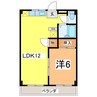 日光マンション 1LDKの間取り