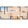 コーポ長岡Ａ棟 2DKの間取り