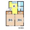 コーポラポームＢ 2Kの間取り