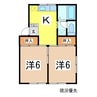 コーポラポームＢ 2Kの間取り