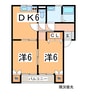ユアーズ中里 2DKの間取り