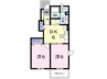 リッチオークヒルズＢ 2DKの間取り
