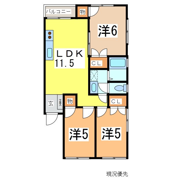 間取り図 ファミネスハイツ海老澤２号館