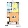 エコハウス山口 1DKの間取り