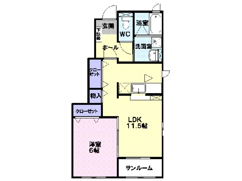 間取図 ウィスティリアパディ壱番館