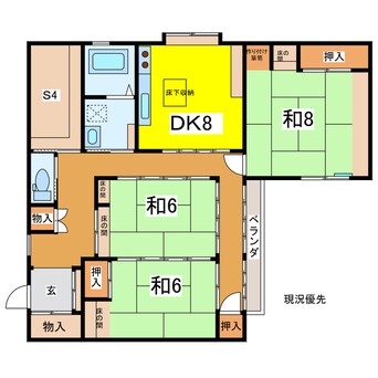 間取図 山形新幹線/天童駅 徒歩17分 2階 築35年