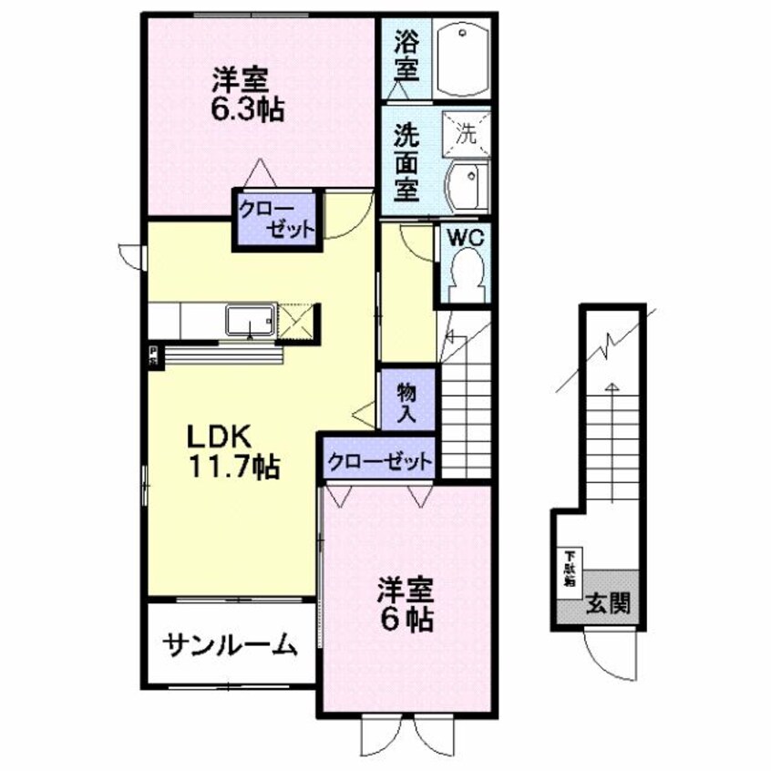 間取図 グリーンハイツ SS