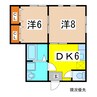 奥羽本線・山形線/高擶駅 徒歩10分 2階 築32年 2DKの間取り