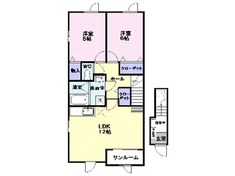 間取図 ウィスティリアパディ弐番館