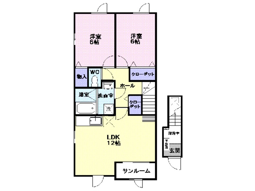 間取図 ウィスティリアパディ弐番館