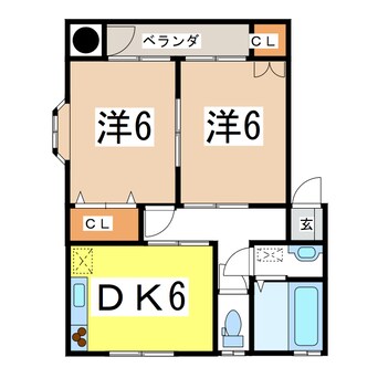 間取図 奥羽本線・山形線/天童駅 徒歩15分 1階 築19年