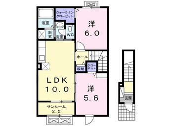 間取図 ヴィラ・シャンテ　Ｂ