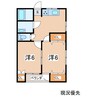 丸好コーポB 2DKの間取り