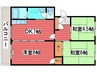 グリーンハイム嵯峨 3DKの間取り