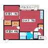 アマンダヒルズ 2DKの間取り