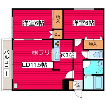 間取図 リバティ西岡Ｂ