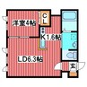ドームキャッスル・ニッタ 1LDKの間取り
