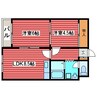 宮北西岡ビル 2DKの間取り