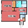 グランメール月寒EAST 1LDKの間取り