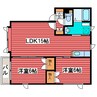 アパートメントユースIII 2LDKの間取り